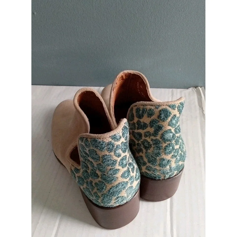 Ankle‎ Booties Suede Leather Leopard Print Heel Shoes
